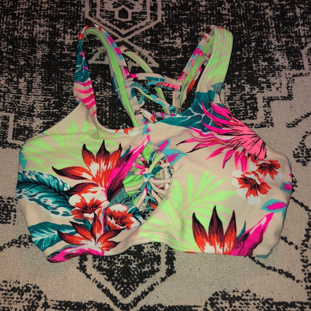 Target xhiliration Tropical Bikini Top